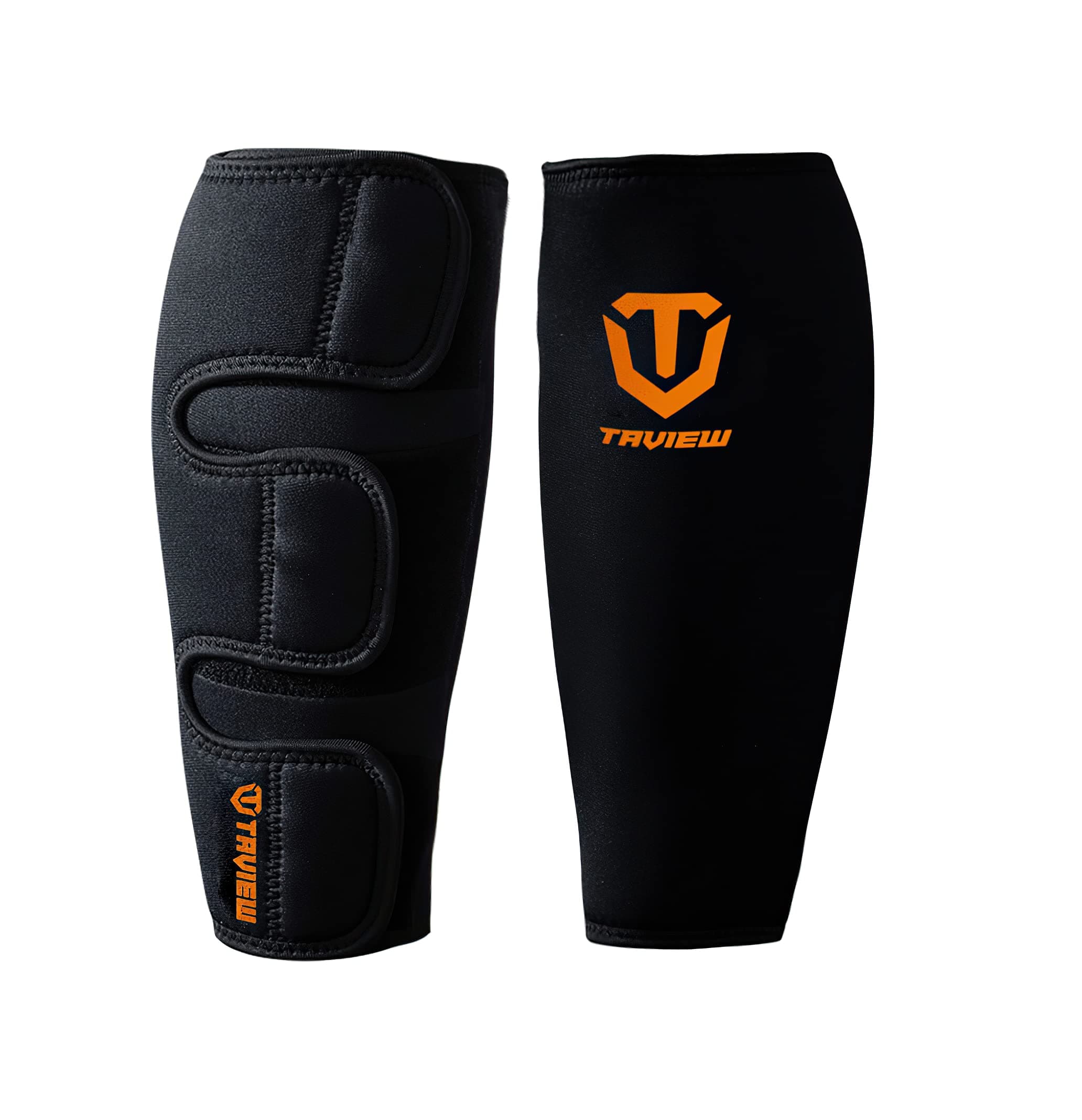 TAVIEW Weightlifting Deadlift Shin Guards, Calf Support Brace 5mm Thick Neoprene for EasyWear Deadlift Shin Guards,Training Pants and Tights, Ultimate Shin Protection