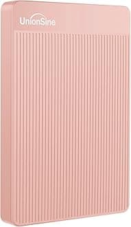 UnionSine 320GB Ultra Slim Portable External Hard Drive USB3.0 HDD Storage Compatible for PC, Desktop, Laptop, Xbox One, Xbox 360, PS4(Pink) HD-2510