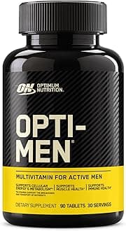 Optimum Nutrition (ON) Opti-Men, Vitamin C, Zinc and Vitamin D, E, B12 for Immune Support Mens Daily Multivitamin Supplement - 90 Count