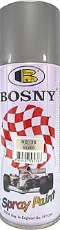 BOSNY Acrylic Aerosol Spray Paint (400 ml, Silver Finish)