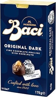 Baci (Bacci) Original Dark Chocolate Box 14 Pieces (Individually Wrapped Italian Made Gift)