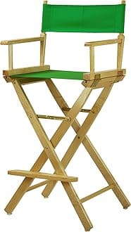 Casual Home 30" Director's Chair Natural Frame-with Green Canvas, Bar Height