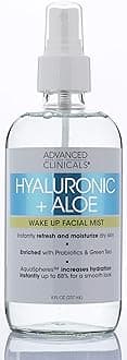 Advanced Clinicals Hyaluronic Aloe Skin Refreshing Hydrating Face Mist Spray Lightweight Non Greasy Facial Toner With Premium Hyaluronic Acid And Natural Extracts For Instant Hydration By 8 Oz 8 Ounce