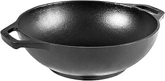 L6MW 6.25 Inch Seasoned Cast Iron Mini Wok with Dual Handles (Black)