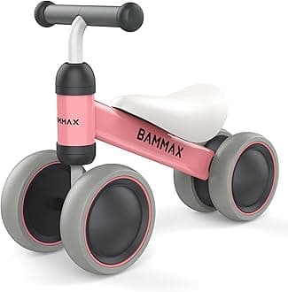 Bammax Toddler Ride On Toy | Baby & Toddler Balance Bike | Easy Glide Wheels & Safer Toddler Bicycle Steering | Indoor/Outdoor Alternative to Baby Walkers for Boys & Girls | Pink, One Size