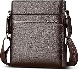 LAORENTOU Men Genuine Leather Shoulder Bag Business Messenger Bags Sling Bag
