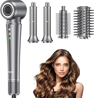 5 in 1 High-Speed Hot Air Styler, Frizz-Free Professional Hair Dryer Brush, Air Wrap Styler - Drying, Curl, Volumize, 300 Million Ions, No Heat Damage, Hair Styler, Gift for Women