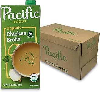 Pacific Foods Organic Free Range Chicken Broth, 32 oz Carton (Case of 12)