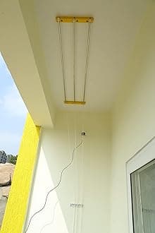 Stainless Steel Rust Proof Ceiling Clothes Hanger/Rack Roof Mount Cloth Dryer with Individual Drop Down Railers (NRI 3Lines 4Feet)