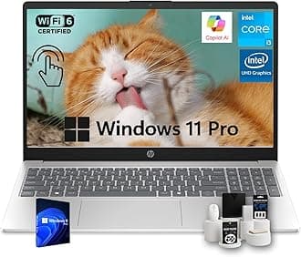 HP Business Laptop, 15.6" Touchscreen 250Nits Display, w/Accessories, Intel i3-1315U(Up to 4.5GHz), Intel UHD Graphics,Copilot AI, Wi-Fi 6, Win 11 Pro, 64 GB RAM, 1 TB SSD