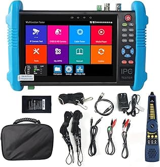 WANLUTECHUpgraded 8K IP Camera Tester, 7 Inch Touchscreen, 8MP TVI CVI AHD CVBS Camera Tester, Cable Tracer, PoE Network Tools, RS485 WiFi HDMI VGA (IPC-9800CADH Pro)