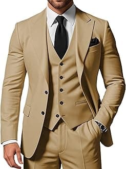 Men's 3 Piece Suits Slim Fit Peak Lapel 2 Button Blazer Jacket Vest Pants Set Wedding Business Prom Party Suit
