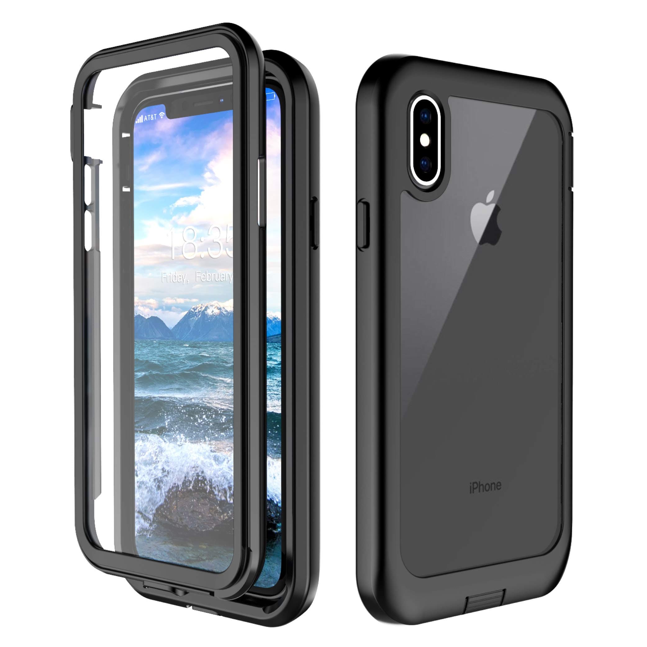 iPhone XS Case, iPhone X Case, Singdo Built-in Screen Protector Cover 360 Degree Protection Shockproof Case Compatible with iPhone XS/X (5.8 inch)