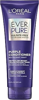 L’Oreal Paris Sulfate Free Brass Toning Purple Conditioner for Blonde, Bleached, Silver, or Brown Highlighted Hair, EverPure, 6.8 Fl Oz (Packaging May Vary)