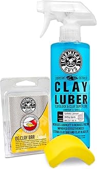 Clay Bar and Luber Synthetic Lubricant Kit - Light/Medium Duty OG Clay Bar for Removing embedded dirt from Paint, Glass, and Metal, Essential Detailing Accessory - 2 Items