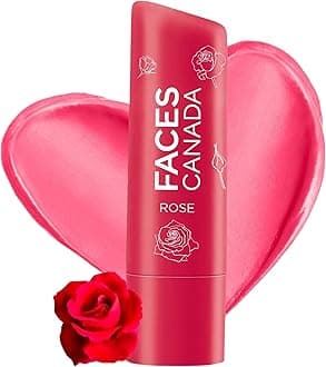 FACES CANADA Color Lip Balm - Rose Petal 03, 4.5g | Red Tint | 12HR Moisture | SPF 15 | Shea Butter, Vitamin C & E Enriched | Hydrating & Nourishing For Dry Chapped Lips | Softens Lips
