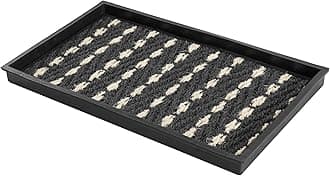 Anji Mountain AMB0BT2F-008 Black Rubber Boot/Shoe Tray with Coir, Fits 2 Pair (24.5" Wide), Gray & Ivory Insert