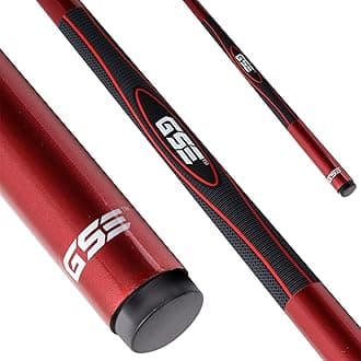 GSE 58" 2-Piece Fiberglass Graphite Composite Billiard Pool Cue Stick for Men/Women, Billiard Cue Stick for House or Commercial/Bar Use (Slick Red, 18oz)