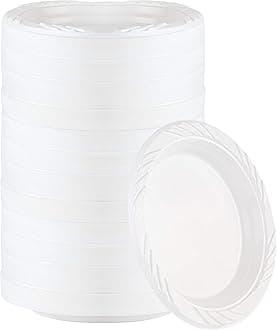 400 Count Disposable 6 Inch White Plastic Dessert Plates