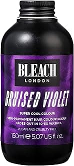 BLEACH LONDON Bruised Violet Color - Semi-Permanent Hair Color, Deep Dramatic Purple, Vegan, Cruelty Free, Temporary Hair Color Cream, 5.07 fl .oz