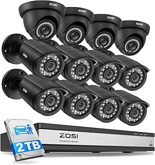 ZOSI 16CH 3K Lite Security Camera System with 2TB HDD,AI Human/Vehicle Detect...