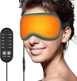 Sleep Mask, Eye Compress Heat Eye Mask Warm Eyes Compress Mask Soft Pressure Free Shade Blindfold Electric Heating Pad for Massager Birthday Gifts for Women Man, Dark Green