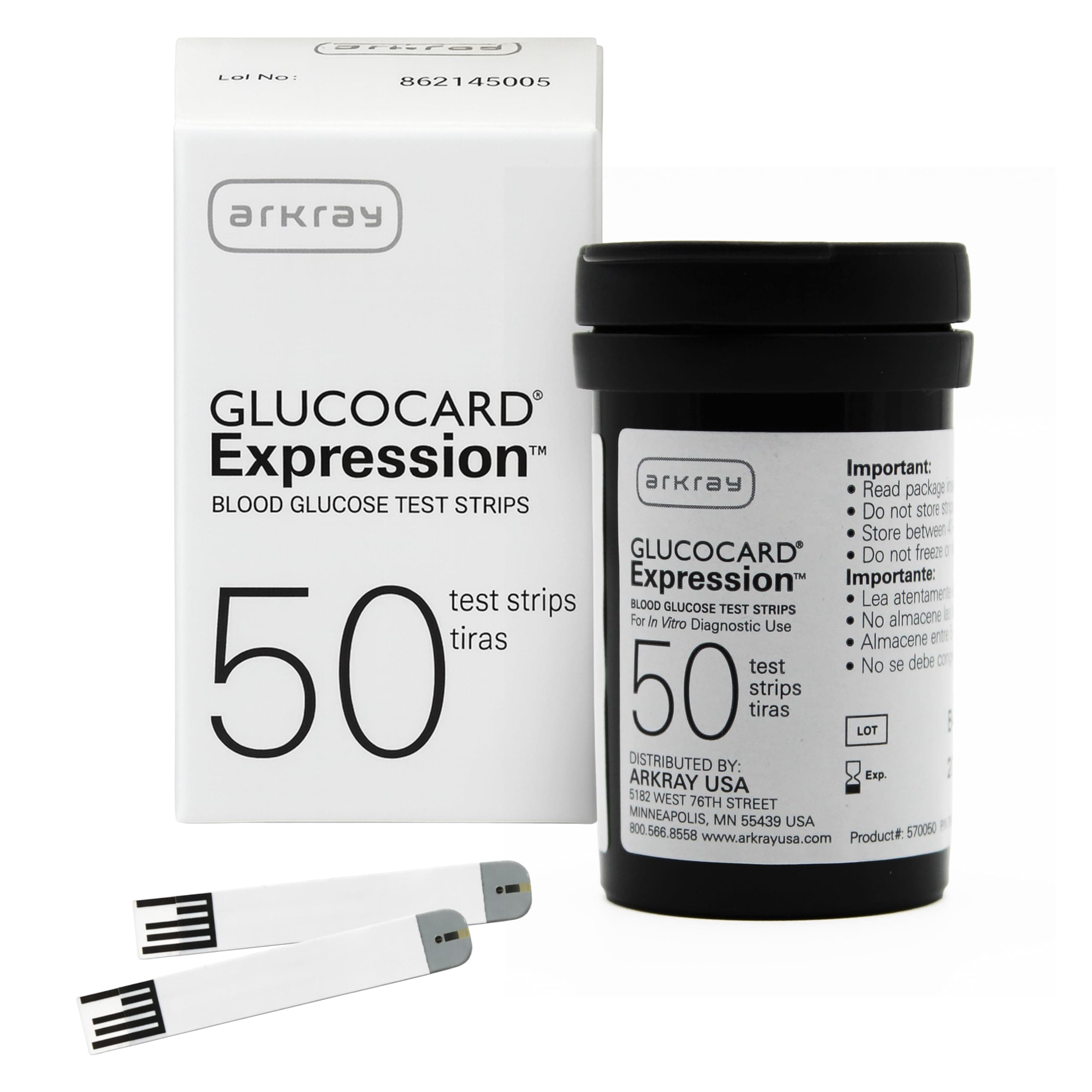 ARKRAY GLUCOCARD Expression Blood Glucose Test Strips – Automatic Coding, 0.8 µL Sample, Fast 6-Second Results, Compatible with GLUCOCARD Expression Blood Glucose Meter, 50 Count