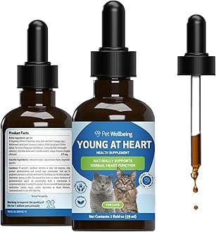 – Pet Wellbeing Young at Heart for Cats - Vet-Formulated - Heart Health, Circulatory & Cardiovascular System, Hawthorn, Motherwort, Schisandra - Herbal Supplement 2 oz (59 ml)