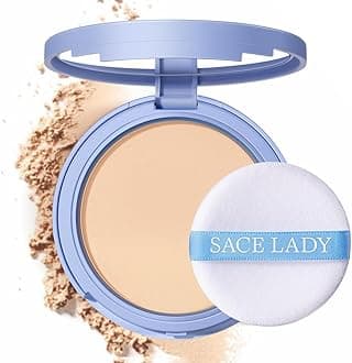 SACE LADY Face Powder Waterproof Sets Makeup, Controls Shine, Smooth Fine Lines for Flawless Lightweight Finish, Long Lasting Matte Compact Setting Powder Cosmetics Cruelty-free, 0.35oz (#01)