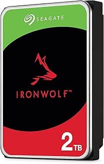 IronWolf, 2TB, Enterprise Internal NAS HDD – CMR 3.5 Inch, SATA 6 Gb/s, 5900 RPM, 256 MB Cache for RAID NAS, Rescue Services (ST2000NT003)