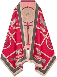 Scarfs for Women Pashmina Silky Shawl Wrap for Evening Dressing Blanket Open Front Poncho Cape