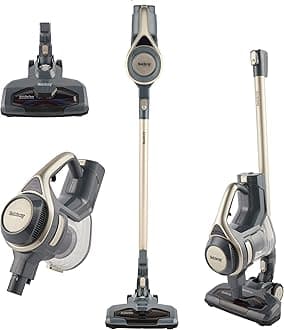 Beldray Airgility Cordless Vacuum Cleaner – 100W, 22.2V Rechargeable, Converts to Handheld, 1.2L Dust Capacity, 7–10kPa Suction, 40-Minute Runtime, Lightweight with Spare HEPA Filter, Titanium