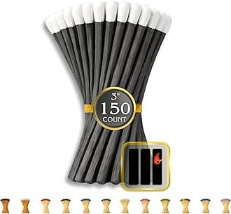 150 Count | 3" Black & White Matches | Strikers Included | Color Tip Wooden Match | Refill for Matchstick Jars, Candle Display, Holders & Bottles | 3 in inches Long