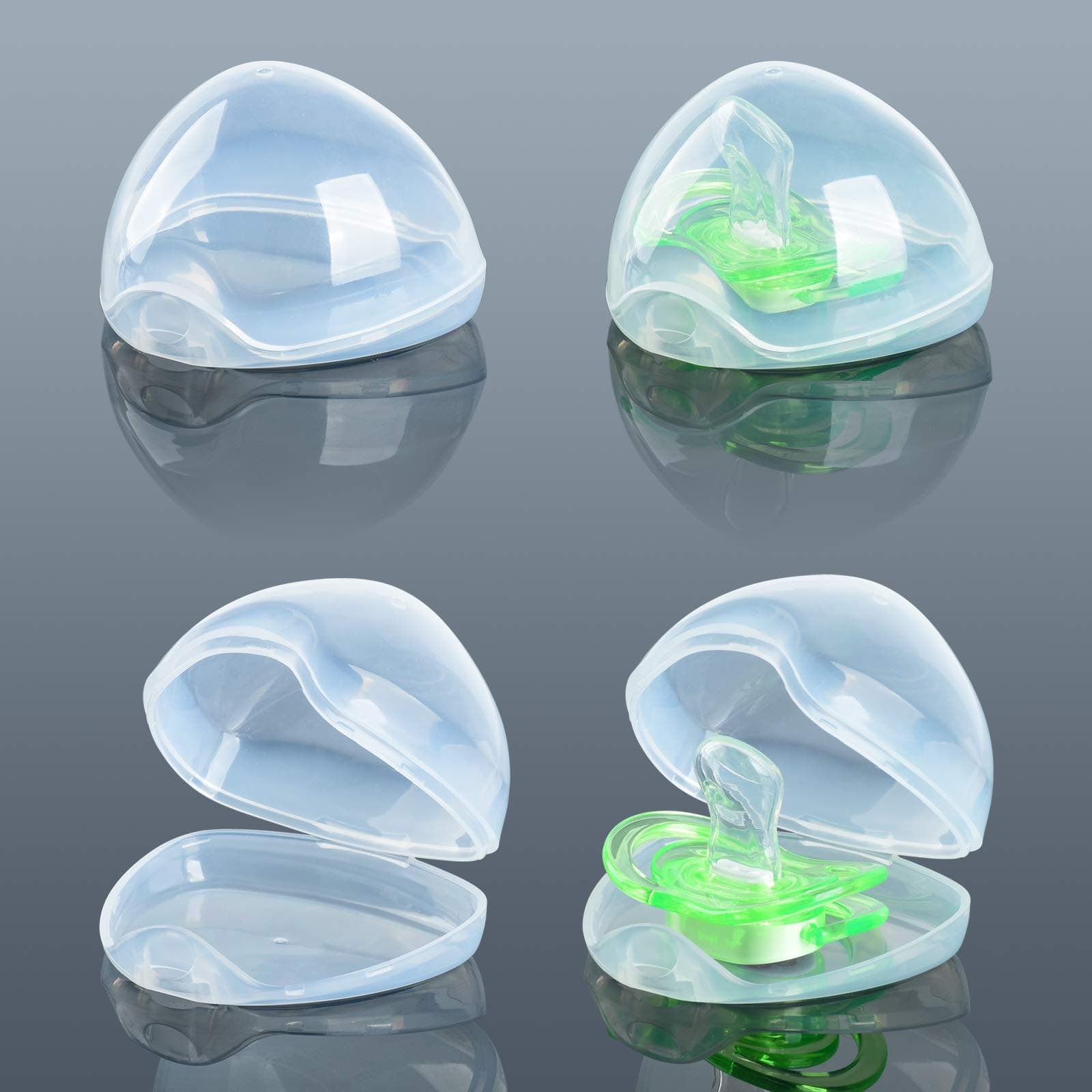 Pacifier Box,Pacifier Case,Pacifier Holder Case,Pacifier Clip,Pacifier Container for Travel,BPA Free,Pacifier Accessories 4 Pack Transparent
