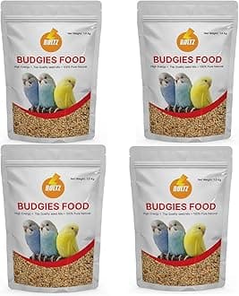 Bird Food for Budgies - 1.2 Kg*4 | Natural & Healthy Premium Mix Seeds, | Daily Bird Budgies Food Seeds| All Life Stages (Mix Seed, 4800 Gm)