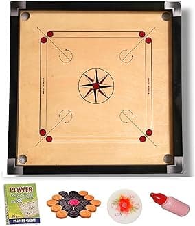 Superior Matte Finish Practice Carrom Board for Serious Professional Practice with Coins Striker and Powder Black New (32 Inch WR-1)