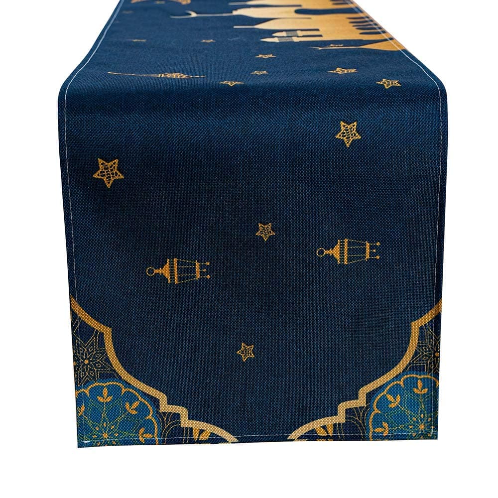 Eid Mubarak Table Runner Table Decorations - Ramadan Mosque Lattern Islamic Happy Ramadan Mubarak 2021 Party Supplies Decorations