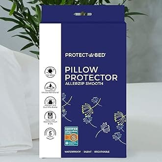 Protect-A-BedAllerZip Pillow Protector, Zippered, Waterproof, 2-pack, Standard Size