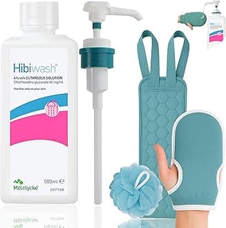 Hibiscrub now Hibiwash Complete Kit - Hibiwash 500ml Antibacterial Body Wash, Pump for Hibi scrub & 3 piece Microfibre Wash Set for gentle cleansing - (Also known as Hibiclens or Hibiscrub)