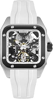 Square Automatic Titanium Watch for Men 72H Power-Reserve Side Transparent Case 10ATM Waterproof Swiss Super-Luminous Sports Wrist Watches-Storm