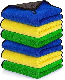 Brandsfinity 6pcs Microfiber Cleaning Cloth for Car Wash & Automotive Care, 30 cm x 40 cm Ultra-Soft & Lint-Free Dusting Towel