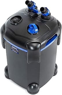 AMOSIJOY Canister Filter, Ultra-Quiet External Aquarium Filter with Free Media for Large Fish Tanks and Aquariums