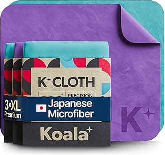 Koala Lifestyle Lens Cleaning Cloth | Japanese Microfiber | Glasses Cleaning Cloths | Eyeglass Lens Cleaner | Eyeglasses, Camera Lens, VR/AR Headset, and Screen Cleaning | Blue & Purple (Pack of 3)
