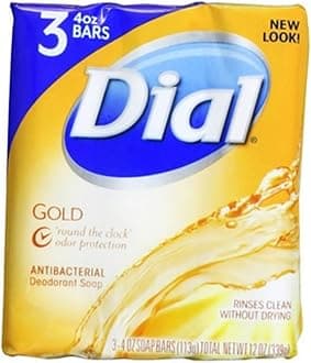 Dial Antibacterial Deodorant Soap Bar, Gold, 4 oz bars, 3 ea (Pack of 6)