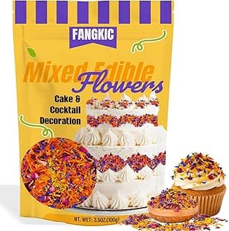 4 Kinds Natural Dried Edilble Flowers Petal Blend (3.5 Ounce), Edible Flowers for Cocktail, Cake Decoration, Soap Making, Ice cream. Include Rose Petals, Cornflower, Osmanthus, and Calendula