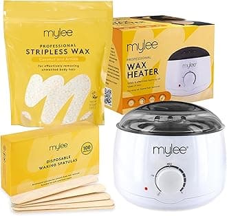 – Professional Waxing Kit for Women & Men – Electric Wax Pot Heater, 100 Spatulas & 500g Premium Italian Stripless Hard Wax Beads – Complete Hair Removal Set (Coconut & Arnica)