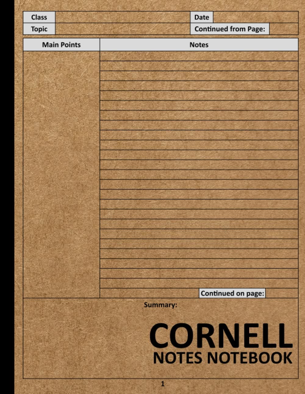 Buddy Happy Press PublicationCornell Notes Notebook: Cornell Note Taking System for Students and Teachers with Simple Brown Cover. College Ruled Medium Lined Journal for Taking Notes