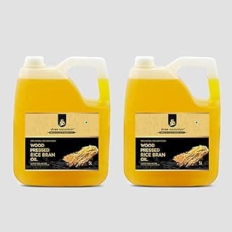 Cold Pressed Rice Bran Oil - 5 Litre | Bottle | Kolhu/Kacchi Ghani/Chekku | 100% Pure & Natural | Chemical-Free | Wood Pressed Rice Bran Oil for Cooking (5L (Pack of 2))