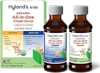 Kids Organic All-in-One Grape Cough Syrup Day & Night, Two 4 Ounce Bottles