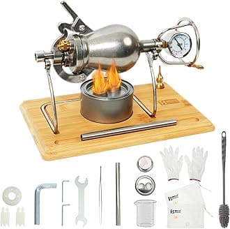 260ML Chinese Popcorn Cannon Machine, Chinese Popcorn Maker, High Pressure Popcorn Popper, Stainless Steel Hand Popcorn Machine, Mini Hand Popcorn Maker for Family Gathering Party Fun (with 2 Bags)